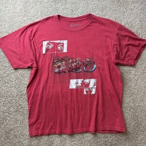 Franchise Shirt Mens XL Red Anime Manga Eyes Japanese Glitch Graphic Tee T-Shirt